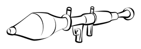 Rocket launcher black and white clipart