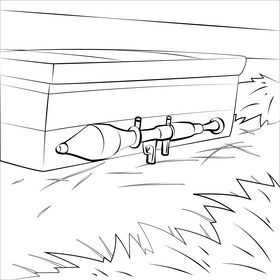 Rocket launcher black and white vector