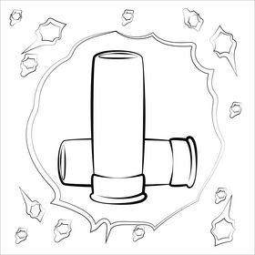 Shotgun ammo black and white vector