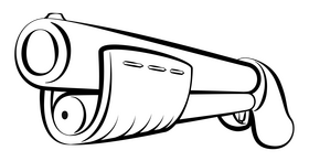 Shotgun black and white clipart