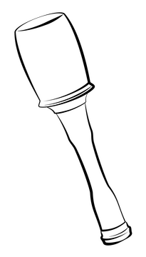 Stick grenade black and white clipart