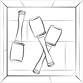 Stick grenade black and white vector