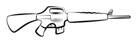 Rifle black and white clipart