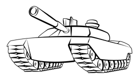 Tank black and white clipart
