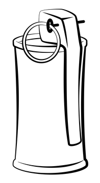 Smoke grenade black and white clipart