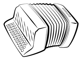 Accordion black and white clipart
