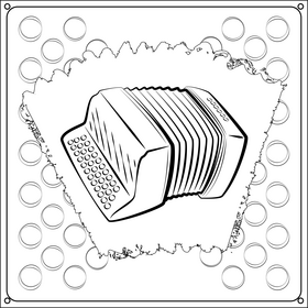 Accordion black and white vector