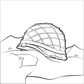 Us army helmet black and white vector