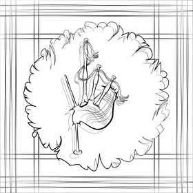 Bagpipes black and white vector