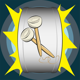 Bass drum sticks vector