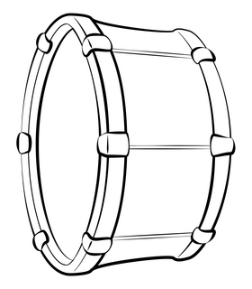 Bass drum black and white clipart