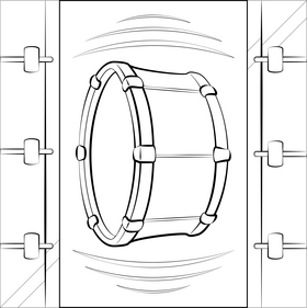 Bass drum black and white vector