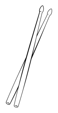 Drum sticks black and white clipart