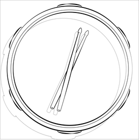 Drum sticks black and white vector