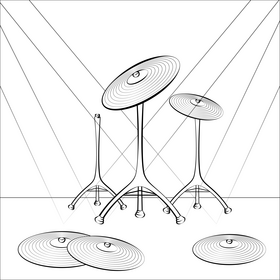 Cymbal black and white vector