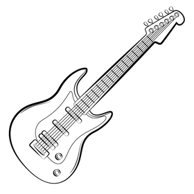 Electric guitar musical instrument black and white clipart free download