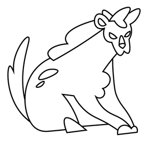 Hyena sitting black and white clipart