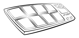 Octapad black and white clipart