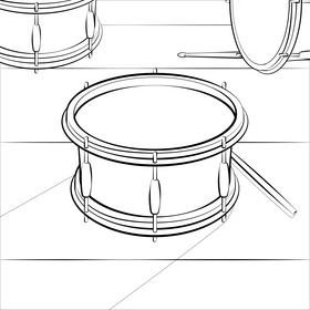 Side drum black and white vector