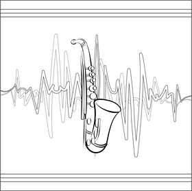 Saxophone black and white vector