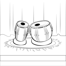 Tabla black and white vector