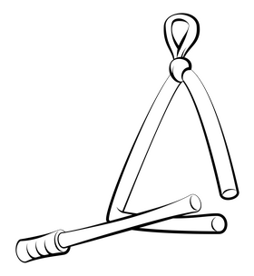 Triangle black and white clipart