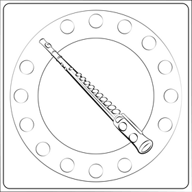 Steel flute black and white vector