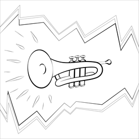 Trumpet black and white vector