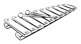 Xylophone black and white clipart