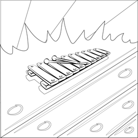 Xylophone black and white vector