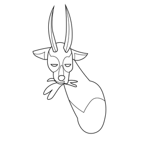 Impala eating black and white clipart