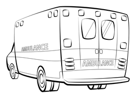 Cartoon ambulance black and white clipart free download