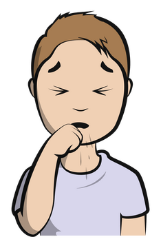 Cough, coughing cartoon boy clipart