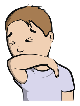 Cough into elbow cartoon girl clipart free download