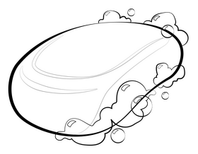 Soap cartoon drawing black and white clipart