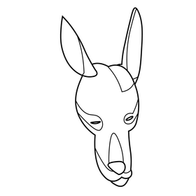 Impala head black and white clipart
