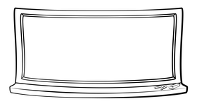 Blackboard drawing black and white clipart