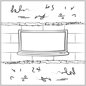 Blackboard drawing black and white vector