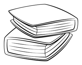 Books drawing black and white clipart