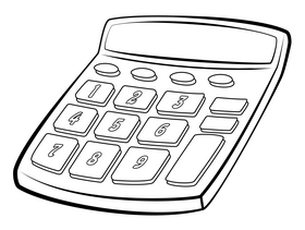 Calculator black and white clipart