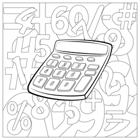 Calculator black and white vector