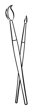 Brushes black and white clipart
