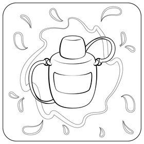 Bottle black and white vector