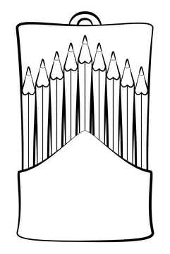Colour pencils black and white clipart