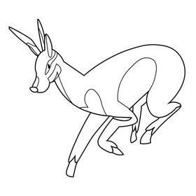 Impala running drawing black and white clipart
