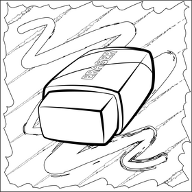 Eraser black and white vector