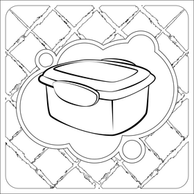 Lunch box black and white vector