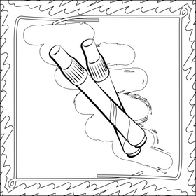 Markers drawing black and white vector