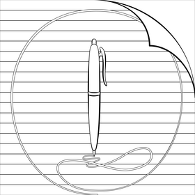 Pen drawing black and white vector