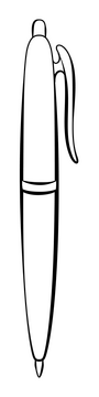 Pen outline black and white clipart